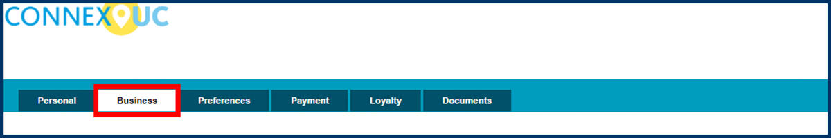 Screenshot of the ConnexUC BCD Business page tab