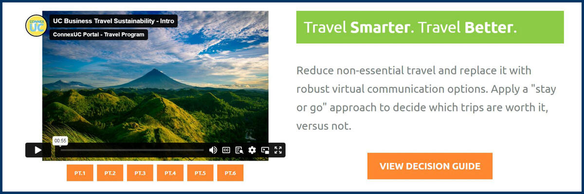 Screenshot of the ConnexUC Sustainability page and video series